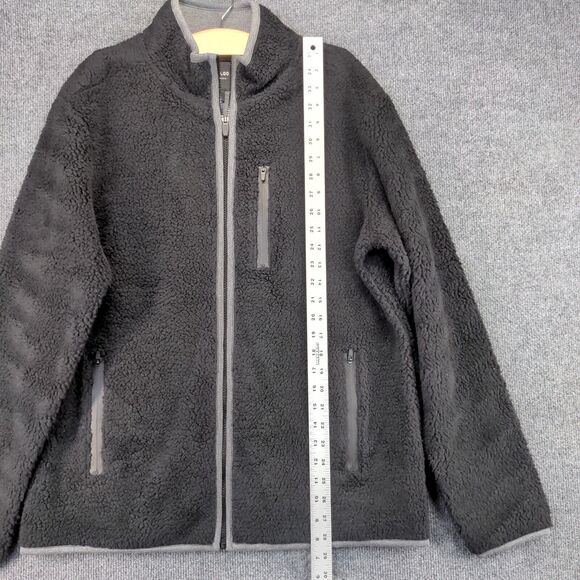 01.Algo Performance Fleece Jacket Mens Size L Black Zipped Pockets Logo - Picture 4 of 12
